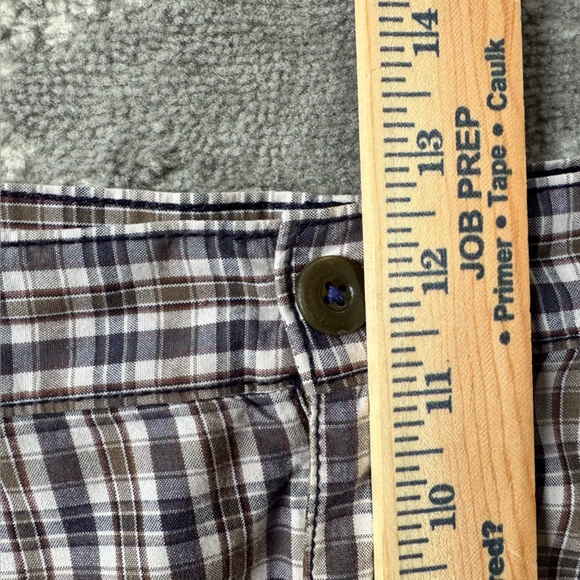 Savane Men's 3XL Grey & Tan Plaid Flat Front Shorts Preppy Classic Smart Casual - Picture 9 of 11
